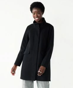 Women's Nine West Faux-Wool Car Coat Black -Nine West Shop unnamed file 45