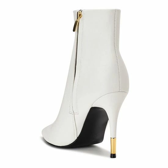 Nine West Bolana Women's Leather Ankle Boots White Leather 5 Nine West Bolana Women's Leather Ankle Boots White Leather - Image 5