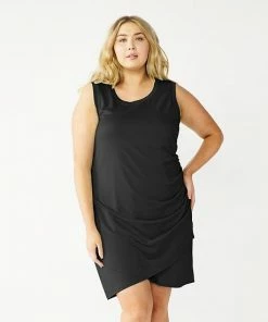 Plus Size Nine West French Terry Sleeveless Tulip Hem Dress Mint Virtue -Nine West Shop unnamed file 4512