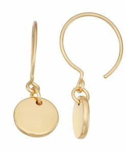 Nine West Gold Tone Circle Threader Drop Earrings