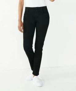 Women's Nine West Tummy-Control Slim Straight Jeans Black -Nine West Shop unnamed file 452