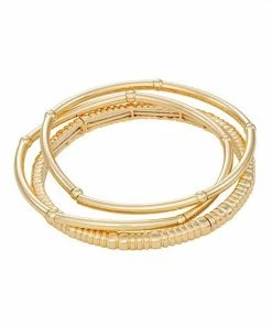 Nine West Gold Tone 3 Row Stretch Bracelet
