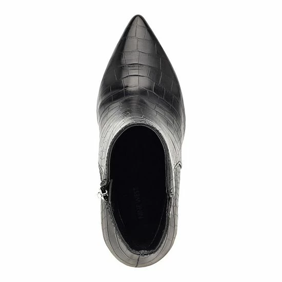 Nine West Torrie Women's Heeled Ankle Boots Black Croco 4 Nine West Torrie Women's Heeled Ankle Boots Black Croco - Image 4