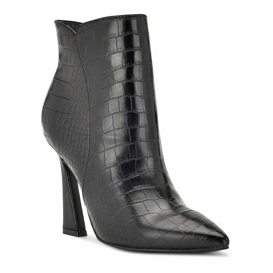 Nine West Torrie Women's Heeled Ankle Boots Black Croco 6 Nine West Torrie Women's Heeled Ankle Boots Black Croco - Image 6