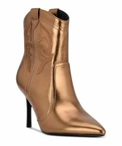 Nine West Flows Women's Western Ankle Boots Bronze -Nine West Shop unnamed file 4573