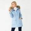 Women's Nine West Faux-Fur Hood Quilted Duffle Coat Froth White