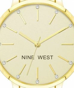 Nine West Women's Gold-Tone Bracelet Watch With Crystal Accents Gold Tone Champagne -Nine West Shop unnamed file 4589