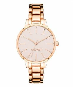 Nine West Women's Gold-Tone Bracelet Watch With Crystal Accents Gold Tone Champagne -Nine West Shop unnamed file 4593