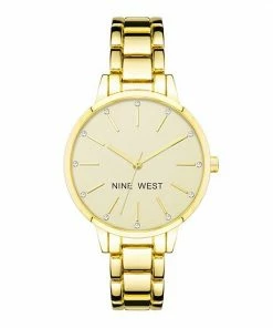 Nine West Women's Gold-Tone Bracelet Watch With Crystal Accents Gold Tone Champagne -Nine West Shop unnamed file 4595