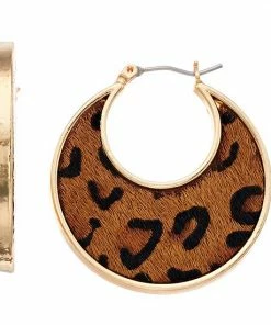 Nine West Cheetah Print Hoop Earrings