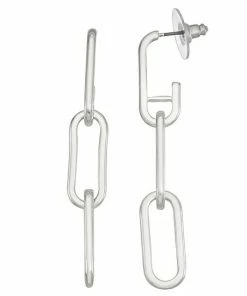 Nine West Double Drop Post Link Earrings