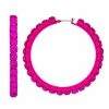Nine West Fuchsia Crystal Pave Hoop Earrings