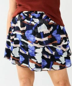 Plus Size Nine West Easy Ruffle Skirt