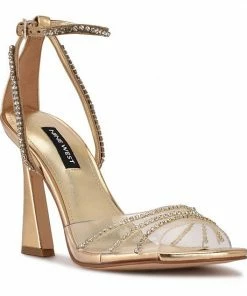 Nine West Klass Women's Heeled Sandals Clear Gold -Nine West Shop unnamed file 4635