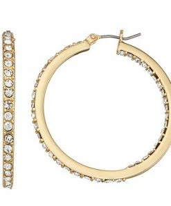 Nine West Inside Out Pave Hoop Earrings Rose Gold Tone -Nine West Shop unnamed file 4667
