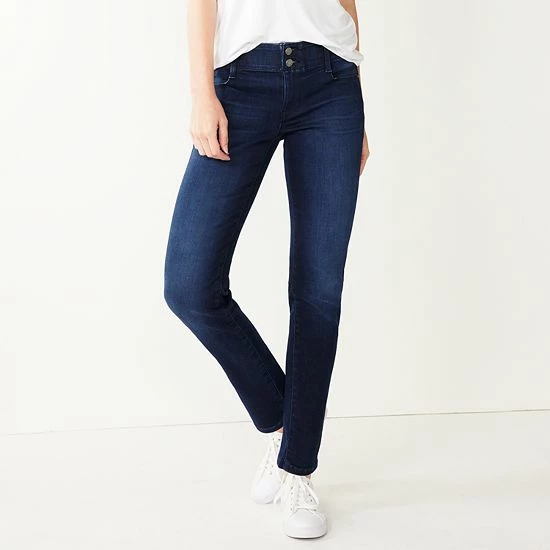 Petite Nine West Tummy Control Midrise Straight-Leg Jeans Black 5 Petite Nine West Tummy Control Midrise Straight-Leg Jeans Black - Image 5