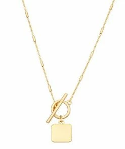 Nine West Gold Tone Toggle Pendant Necklace