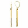 Nine West Gold Tone Simulated Crystal Bar Drop Earrings