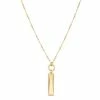Nine West Gold Tone Circle And Bar Pendant Necklace
