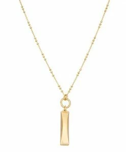 Nine West Gold Tone Circle And Bar Pendant Necklace