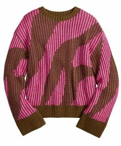 Women's Nine West Patterned Crewneck Sweater Pink Zebra Stripe -Nine West Shop unnamed file 472