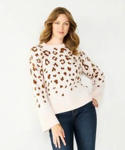 Women's Nine West Patterned Crewneck Sweater Pink Zebra Stripe -Nine West Shop unnamed file 474