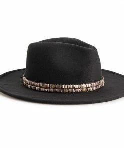 Women's Nine West Felt Multi-Color Trim Panama Hat Black -Nine West Shop unnamed file 4744