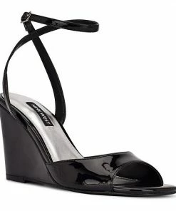 Nine West Nevr Women's Wedge Sandals Black Patent -Nine West Shop unnamed file 4783