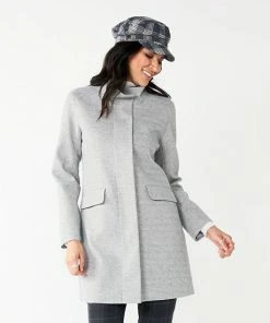 Women's Nine West Faux-Wool Car Coat Black -Nine West Shop unnamed file 48