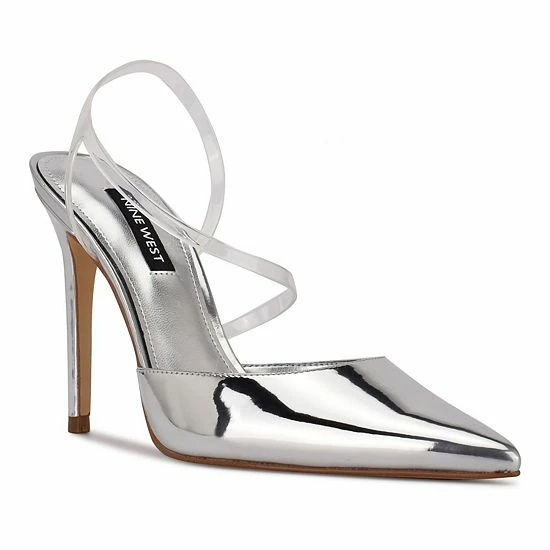 Nine West Fames 03 Women's Slingback Pumps Silver Clear 6 Nine West Fames 03 Women's Slingback Pumps Silver Clear - Image 6