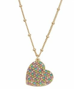 Nine West Pave Heart Pendant Necklace Silver Tone -Nine West Shop unnamed file 4848