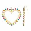 Nine West Gold Tone Heart Threader Earrings