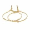Nine West Gold Tone 2 Row Ball Cuff Bracelet