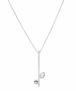Nine West Silver Tone Long Cry Pendant Necklace