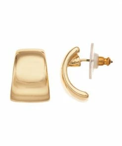 Nine West Gold-Tone Smooth Button Earrings