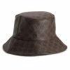 Women's Nine West Vegan Leather Lattice Pattern Bucket Hat Black