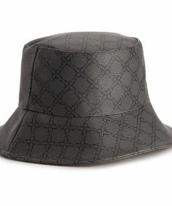 Women's Nine West Vegan Leather Lattice Pattern Bucket Hat Black -Nine West Shop unnamed file 4875