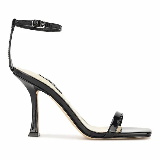 Nine West Yess Women's Ankle Strap Dress Sandals Black Glitter 2 Nine West Yess Women's Ankle Strap Dress Sandals Black Glitter - Image 2