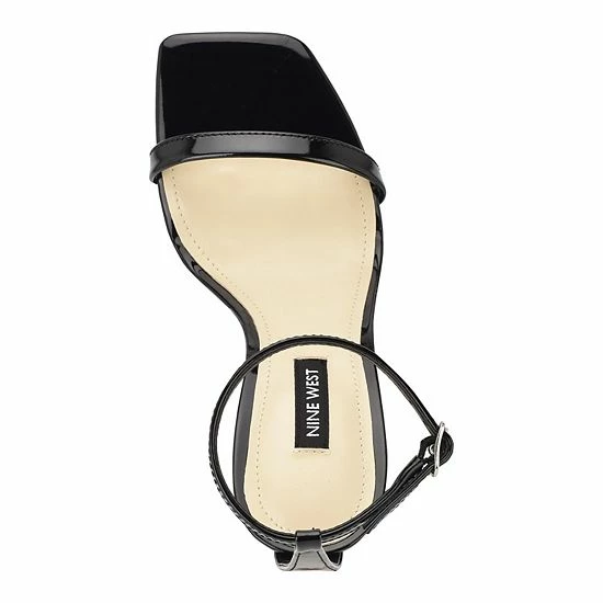 Nine West Yess Women's Ankle Strap Dress Sandals Black Glitter 3 Nine West Yess Women's Ankle Strap Dress Sandals Black Glitter - Image 3