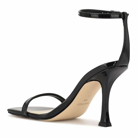 Nine West Yess Women's Ankle Strap Dress Sandals Black Glitter 4 Nine West Yess Women's Ankle Strap Dress Sandals Black Glitter - Image 4
