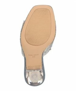 Nine West Ziptip Women's Dress Sandals Silver Shimmer -Nine West Shop unnamed file 4893