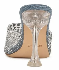 Nine West Ziptip Women's Dress Sandals Silver Shimmer -Nine West Shop unnamed file 4895