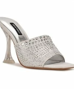 Nine West Ziptip Women's Dress Sandals Silver Shimmer -Nine West Shop unnamed file 4896