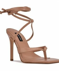 Nine West Terrie 03 Women's Ankle Wrap Dress Sandals Light Natural