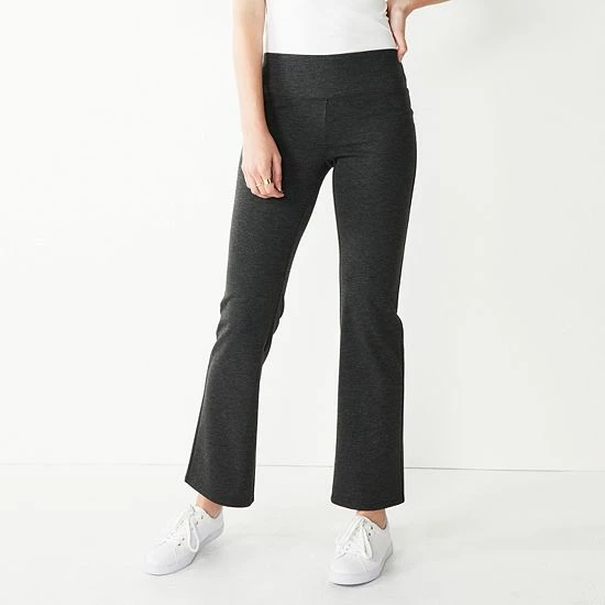 Women's Nine West Tummy-Control Ponte Bootcut Pants Charcoal Herringbone 5 Women's Nine West Tummy-Control Ponte Bootcut Pants Charcoal Herringbone - Image 5