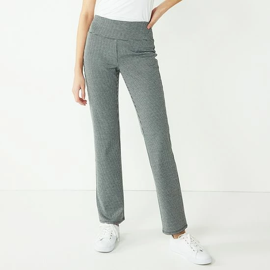 Women's Nine West Tummy-Control Ponte Bootcut Pants Charcoal Herringbone 7 Women's Nine West Tummy-Control Ponte Bootcut Pants Charcoal Herringbone - Image 7