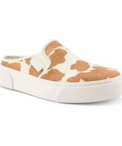 Nine West Hayzel Women's Sneaker Mules Ivory Cow Print