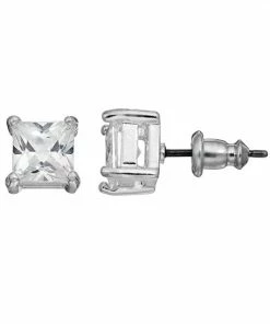 Nine West Cubic Zirconia Stud Earrings Silver Tone -Nine West Shop unnamed file 4972