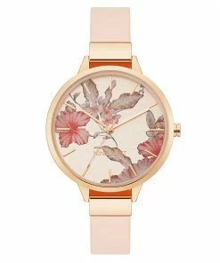 Nine West Women's Flower Dial Strap Watch Pink -Nine West Shop unnamed file 4985