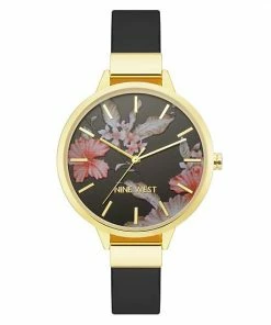 Nine West Women's Flower Dial Strap Watch Pink -Nine West Shop unnamed file 4986